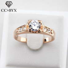 CC Jewelry Rings For Women Fashion Jewelry Rose Gold Color Ring Romantic Engagement Bridal Wedding Accessories Bijoux CC1020 2024 - buy cheap