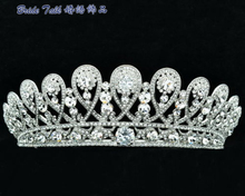 Hot Hi-Q Luxury Bridal Hair Accessory Clear Austrian Crystals Flower Tiara Crown For Wedding Gem Zircon SHA8627 2024 - buy cheap