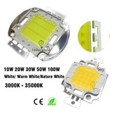Chip LED de alta potencia de 10W, 20W, 30W, 50W, 100W, 45mil, 3000K a 35000K, cuentas SMD COB integradas, Blanco cálido, blanco natural, blanco frío 2024 - compra barato