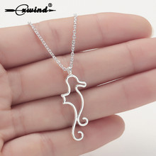 Cxwind Fashion Women Seahorse Necklace Cartoon Horse Nacklace for Girls Children Kids Animal Jewelry Accessories collares 2019 2024 - buy cheap