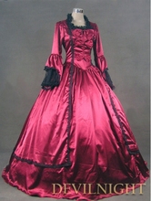 Vinho Vermelho Marie Antoinette Vitoriana Bola Vestidos de Festa Vestido Longo 2024 - compre barato
