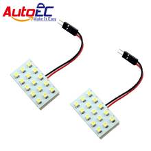 AutoEC 2x Festoon ba9s T10 1210 3528 15 smd Reading Lights led 12v 3 adapter Car panel White Blue #LL02 2024 - buy cheap