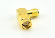 (100pcs/lot) SMA Plug male Pin to RP SMA Jack male Pin Right angle coax Connector SMA RA Golaplated Adapter 2024 - buy cheap