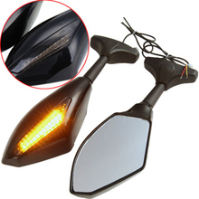 Black LED Turn Signal Integrated Rear View Side Mirrors For Honda VFR 800 Interceptor ABS  2003 2007 2024 - buy cheap