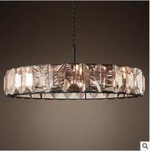 American Crystal Droplight Retro Creative Rectangular Living Room Iron Restaurant Bedroom Villa Hotel Lamps 2024 - buy cheap