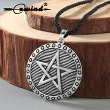 Cxwind Retro Pentacle Charm Pentagram Pendant Necklace Lucifer Satan Witch Protect Star Amulet Necklaces Rope Chain Jewelry Gift 2024 - buy cheap