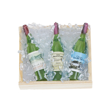 Mini conjunto de garrafa de vinho com caixa, conjunto de mini garrafa de vinho com simulação de bebidas, brinquedos para decoração de casa de boneca, acessórios em miniatura 1/12 2024 - compre barato