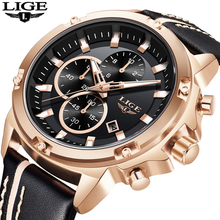 2018 LIGE Mens Relógios Top Marca de Luxo Militar dos homens Do Esporte Relógio de Quartzo Dos Homens Big Dial relógio de Pulso À Prova D' Água Relogio masculino 2024 - compre barato