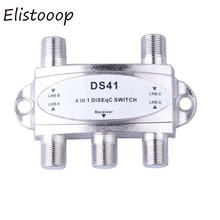 Elistooop-conmutadores de TV DiSEqC 4x 1, antena satelital DiSEqC, interruptor plano LNB para receptor de TV 2024 - compra barato