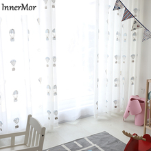 Innermor White Tulle Curtains For Living room Embroidered Bear Tulle for kid's room soft Tulle sheer for bedroom Customized 2024 - buy cheap