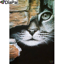 Diapai 100% quadrado completo/broca redonda 5d pintura diamante "animal gato" bordado ponto cruz decoração 3d a18677 2024 - compre barato