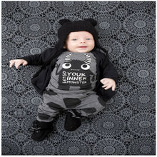 Ropa de manga larga para bebé, conjunto de ropa con letras de tu monstruo interior, Tops y pantalones, 2 uds. 2024 - compra barato