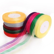 Cintas de Organza de Color sólido para decoración de fiesta en casa, 50y 12mm, regalo artesanal, envoltura, accesorios hechos a mano, tejido de costura 2024 - compra barato