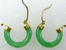 Pendientes circulares de jade natural, jades verdes para mujer 2024 - compra barato