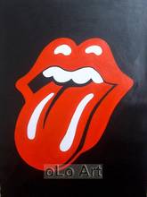 Red Tongue  Modern Canvas Pop Art Hand Painted oil Painting oLo PP017 2024 - buy cheap