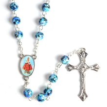 Модное ожерелье из синей перегородчатой эмали 8 мм с керамическими бусинами и розам для младенцев с Иисусом 2024 - купить недорого