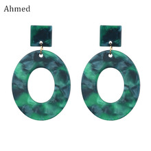 Ahmed 2018 Fashion Acrylic Square Drop Earrings for Women Exaggerated Acetate Plate Earrings Statement Jewelry Gifts 2024 - buy cheap