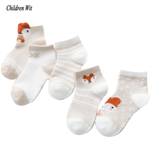 Новинка весна-лето 2019, детские носки, сетчатые дышащие хлопковые носки с рисунком животных для мальчиков, носки для девочек, От 1 до 12 лет, детские носки, 5 пар 2024 - купить недорого