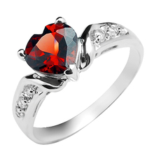 Натуральный красный гранат кольцо с сердечками из стерлингового серебра 925 пробы женские модные ювелирные изделия ручной работы любовник камень подарок SR0221G 2022 - купить недорого