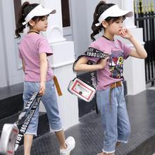 Summer2019 Girls Clothing Set Cotton T-shirt+Denim shorts Clothes Set For Girl Outfits 3-12T Teenager Sports Suits Kids Tracksui 2024 - buy cheap