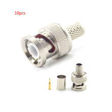 10Pcs/Lot 3 In 1 Cctv Camera Coupler Crimp Connector Bnc Male Bnc Connector To Coax Rg59 Connector Cable Accessories 2024 - buy cheap