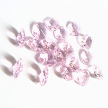 360pcs/lot 14mm pink Clored crystal glass octagon beads with 2 holes for chandelier prism suncatchers beads 2024 - buy cheap