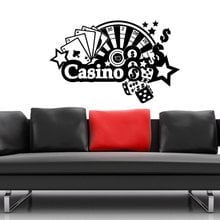 Etiqueta de Casino juego etiqueta jugar Poker carteles tatuajes de pared de vinilo Decoración de casa decoración Mural Etiqueta de Casino 2024 - compra barato