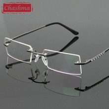 Chashma New Business Class Elegant Fashion Eyeglass Rimless Glasses Frames Brand Glasses Frame Myopia Eyewear with Diamonds 2024 - buy cheap