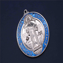 Medalha de santo benedito religioso cor, medalha colorida de santo benedito 2024 - compre barato