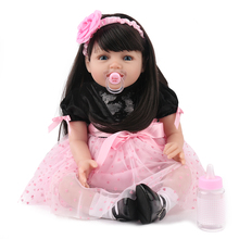 22 дюйма Мягкие силиконовые куклы Reborn lol reborn-Детские коллекционные куклы смайлик моделирование принцессы для малышей Дети Playmate brinquedos 2024 - купить недорого