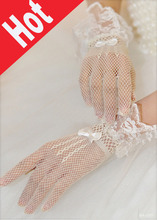 Lace sexy white black short mesh lady girl princess bridesmaid dancing performance party gloves 2024 - buy cheap