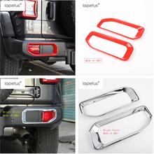 Lapetus Accessories Fit For Jeep Wrangler JL 2018 2019 2020 ABS Rear Tail Fog Lights Lamp Molding Cover Kit Trim / Red / Bright 2024 - buy cheap