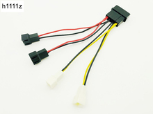 Computer Cooling Fan Power Cables 4Pin Molex to 3Pin Fan Power Cable Adapter Connector 12v*2/5v*2 for CPU PC Case Fan Cables NEW 2024 - buy cheap
