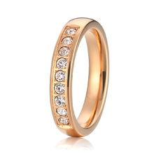 custom rose gold color alliance unique  titanium wedding bands 2015 new cz stone eternity rings for women 2024 - buy cheap