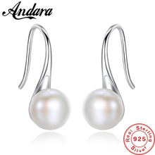 Pendientes colgantes de perlas de amor puro redondos elegantes de Plata de Ley 925 de 4 colores para mujer joyería fina para fiesta de bodas Brincos 2024 - compra barato