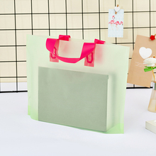 Bolsa de plástico transparente de alta calidad, bolsa de transporte de plástico verde grueso con asa, embalaje de regalo de compras, 50 Uds./lote 2024 - compra barato
