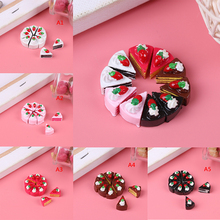 10pcs Christmas Dolls Miniature Pretend Toy Colorful Mini Play Resin Food Triangle Cake For   Dolls DIY Jewelry Accessories 2024 - buy cheap