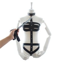 Fetish Black Faux Leather Bodysuit Sexy Bandage Catsuit Gothic Punk Harness Teddy Underwear Wetlook Lingerie Role Play Costume 2024 - buy cheap