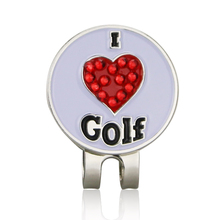 Free Shipping Brand New I Love Golf ball marker with Magnetic Hat Clip, 2pcs/lot 2024 - buy cheap