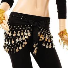 Shinning 3Rows Gold Coin Belly Dance Costume Hip Scarves Skirt Belt Dancing Wrap Indian dance practice performance hip scarf 2024 - buy cheap