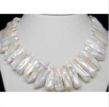 Beautiful White Biwa White Pearl Charming Necklace 18inch >Dongguan girl Store free shipping 2024 - buy cheap