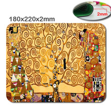 Mousepad decorativo de borracha, mouse pad para jogos com estampa de klimt, árvore da vida, antiderrapante, elegante, acessório de escritório e 2024 - compre barato