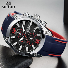2021 MEGIR Watch Top Brand Mens Watches with Chronograph Waterproof Silicone Sport Wristwatch Men Watch Analog Quartz Relogio 2024 - buy cheap