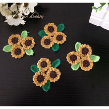 30PCS/LOT Multicolor Handmade Girl Head Wear Accessories Clothes Appeal 8cm DIY Sunflower Patches Cotton Crochet Doily Coaster 2024 - buy cheap