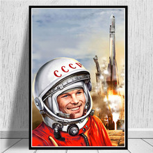 Clássico Filme Heróis Espaciais Yuri Gagarin Poster Vintage E Imprime Pinturas Da Arte Da Parede Da Lona Fotos Para Sala de estar Decoração de Casa 2024 - compre barato