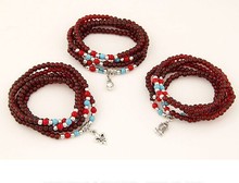 Handmade vintage jewelry cross pendant  Artificial garnet bead elastico bracelet women accessories wholesale/pulseiras femininas 2024 - buy cheap