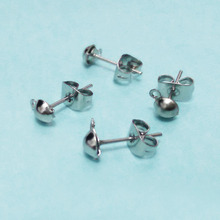 Earrings findings earring clasp Studs Half Ball Closed Loop w/Butterfly back Stopper Charms Hooks jewelry making boho pin needle 2024 - buy cheap