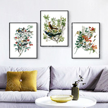 Watercolor Rattan Leaf Canvas Oil Painting Vivid Bird Colorful Wall Art Picture for Living Room Decor Hd Print Poster No Framed 2024 - buy cheap