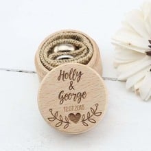 Caixa de anel de casamento personalizada, caixa de anel personalizada, caixa de anel de noivado de proposta, rústico de madeira, boho chic box com nome 2024 - compre barato