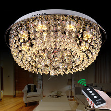 Simple and modern LED remote control round creative warm bedroom study crystal lamp lighting lamps ceiling lamps led fixture 2024 - buy cheap